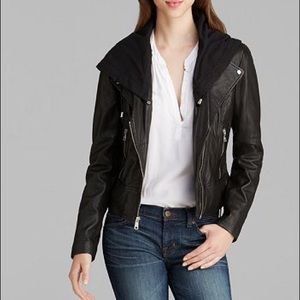 Marc New York - Soft Moto Leather Jacket with Hood